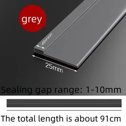 Self - Adhesive Triple Sound Insulation Weatherproof Under - Door Seal Strip, 25mm Height - 91CM (Grey)