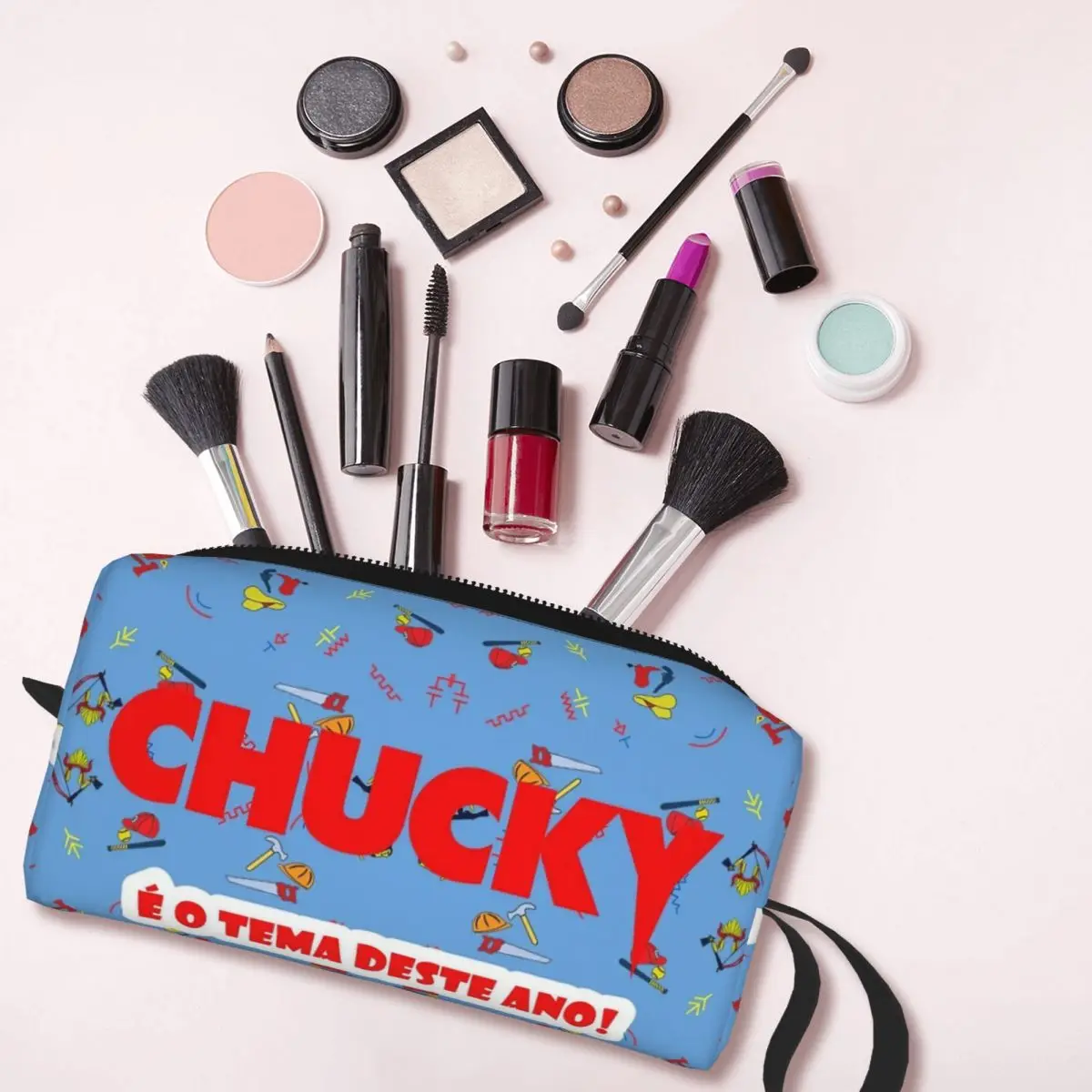 Child's Play Good Guys Chucky Makeup Bags Women Cosmetic Bag Trendy Travel Pouch for Purse Storage 3
