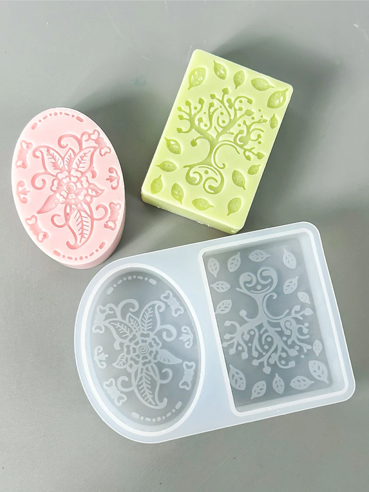 Description Picture 4 of itemRound and Square Soap Silicone Mold Handmade Flower Soap Making Supplies DIY Plaster Resin Candle Material Kit Cake Baking Tools