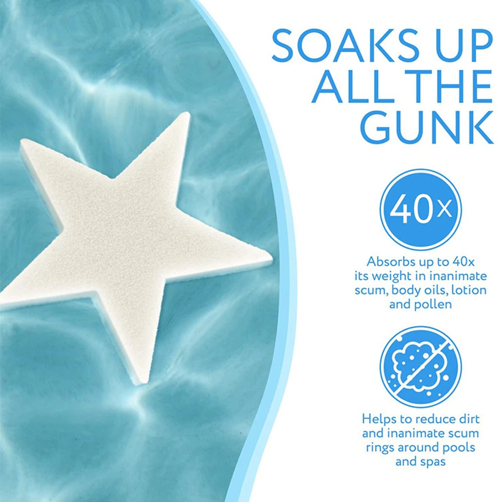 5/10pcs Water Purification Sponge Multi-Functional Star Shaped Floating Oil Absorb Sponge Practical Filters Maintenance Kit