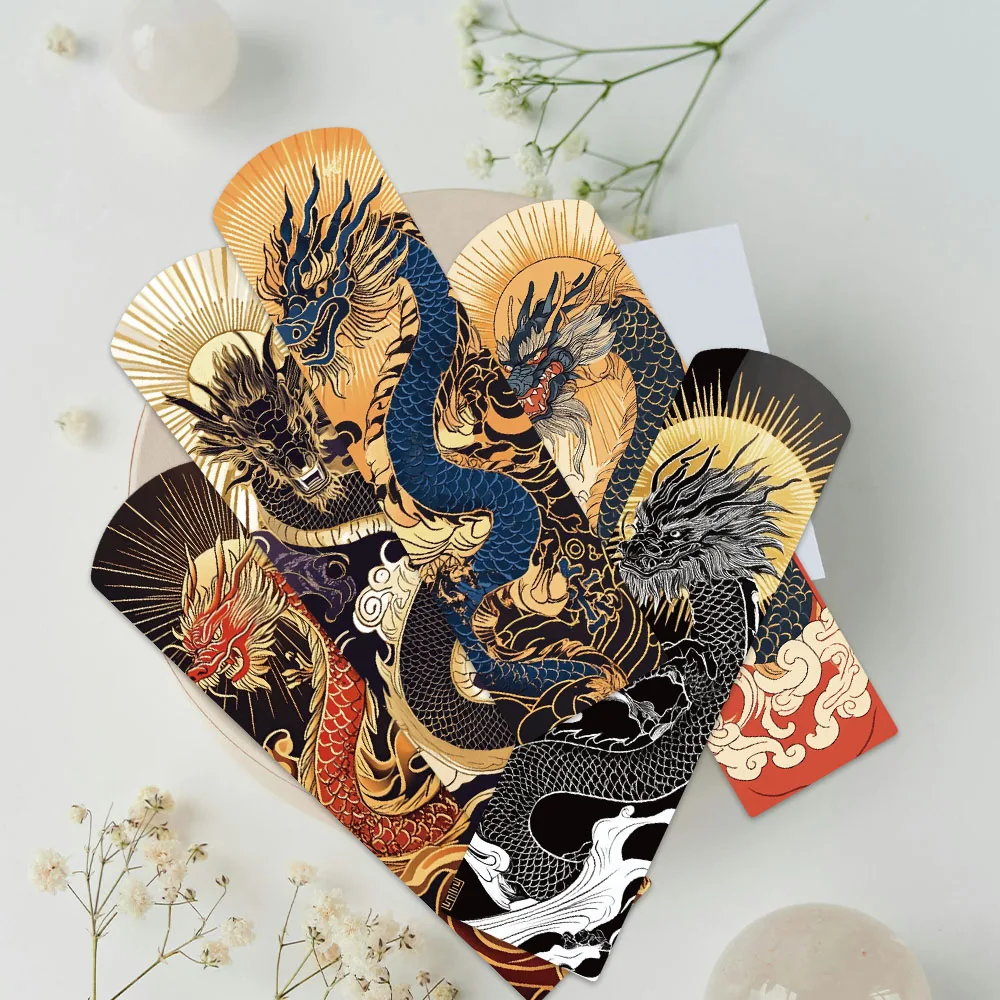 30 قطعة من الإشارات المرجعية الورقية للتنين الصيني...