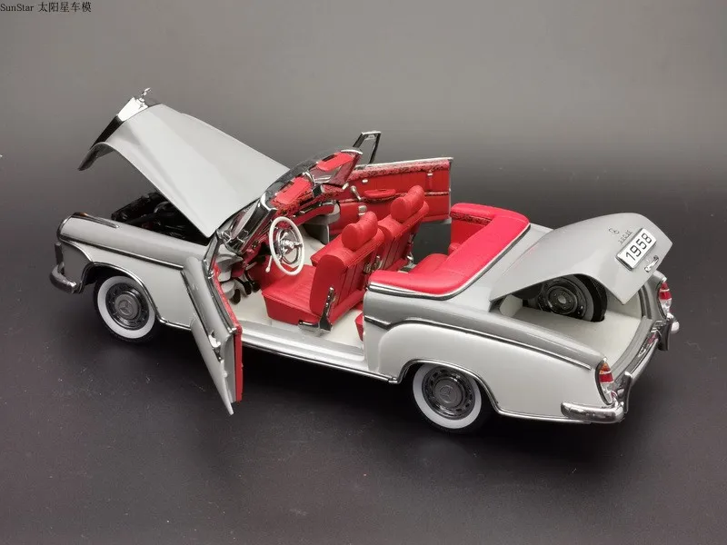 SunStar 1:18 Benz 220SE открытая кабриолета Классическая машина Ограниченная серия