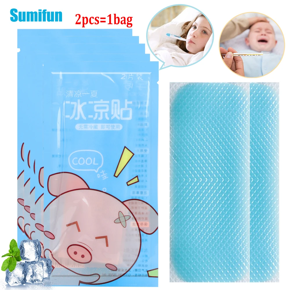 Fever Down Cooling Patch For Child Adult Low Temperature Ice Gel Pads Body Fatigue Headache Heatstroke Relief Plaster 2/3/5bags pain relief patch