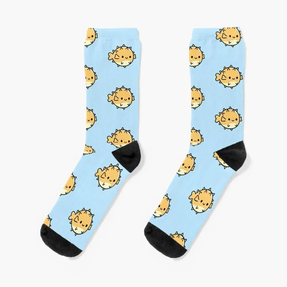 Pufferfish Socks hockey christmass gift loose Women's Socks Men's