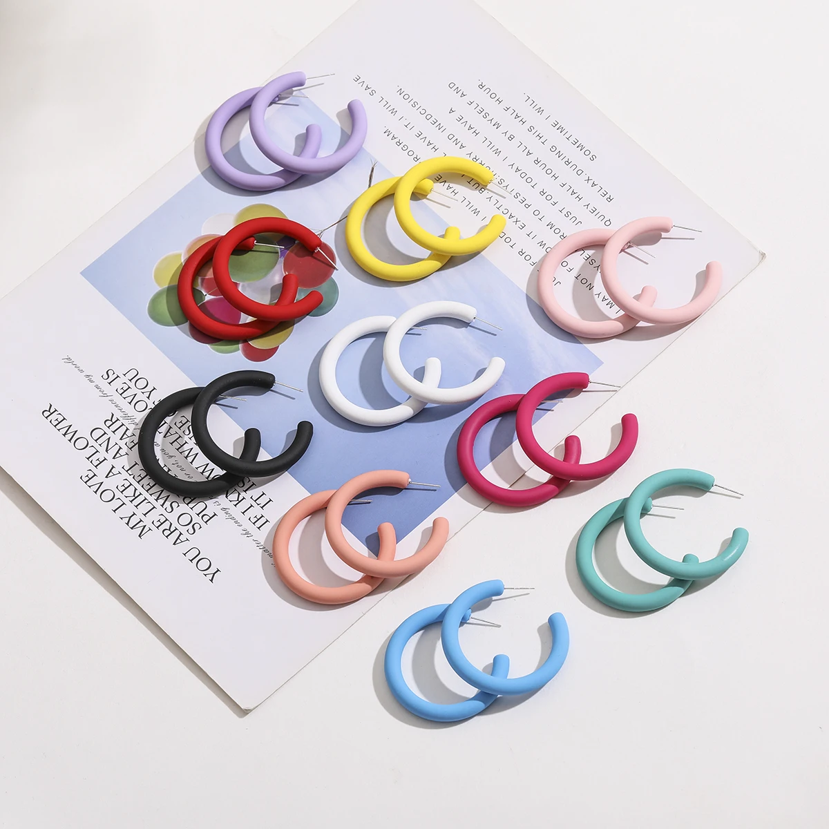 [COLD FRAME]☆CONCAVE PIN EARRINGS☆日本未入荷 VKME Simple Big Round Hoop Earrings For Women Geometric
