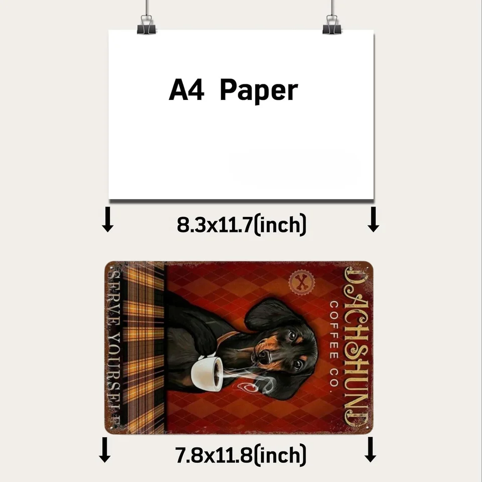 Targa In Latta Vintage Con Bassotto: My House My Yard My Humans – Decorazione Da Parete 20x30 Cm Per Casa, Bar E Cucina