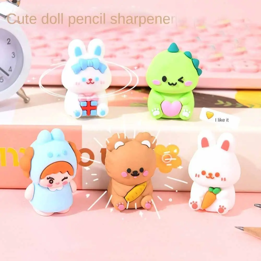 

Cute Portable Pencil Sharpener Creative Portable Cartoon Pencil Sharpening Tool Manual Stationery Back To School Supplies