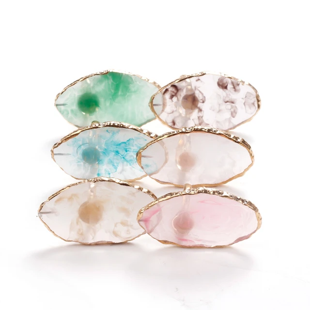 1pcs Multi Shape Resin Agate Stones Nail Art Palette Finger Ring Gel Polish  Pallet Color Mixing Display Shelf DIY Manicure Tools - AliExpress