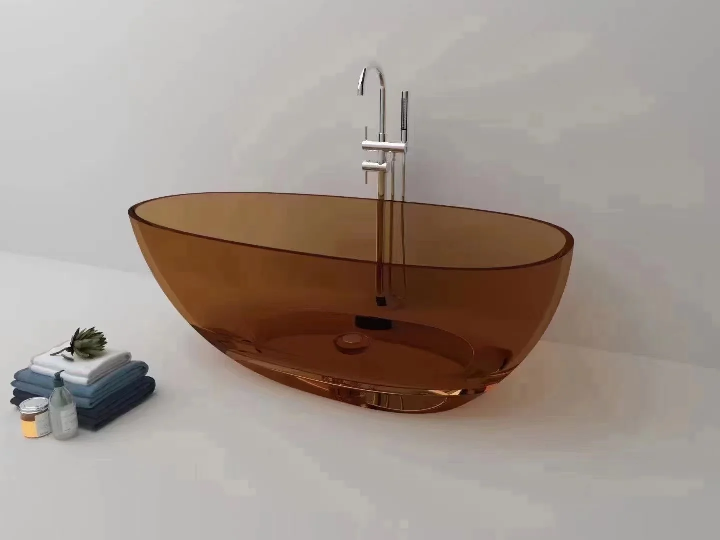 1600x800x540mm New Design Resin Freestanding Bathtub Online Celebrity Colored Transparent Muti-Sized Tub RS1005A 5