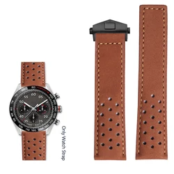 High - Quality Black 22mm Genuine Leather Bracelet Watch Strap - 22mm (B - Brown - black)