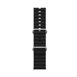 Sport Ocean Silicone Watch Strap, 22mm Bracelet Band for OPPO Watch X2 (Black)