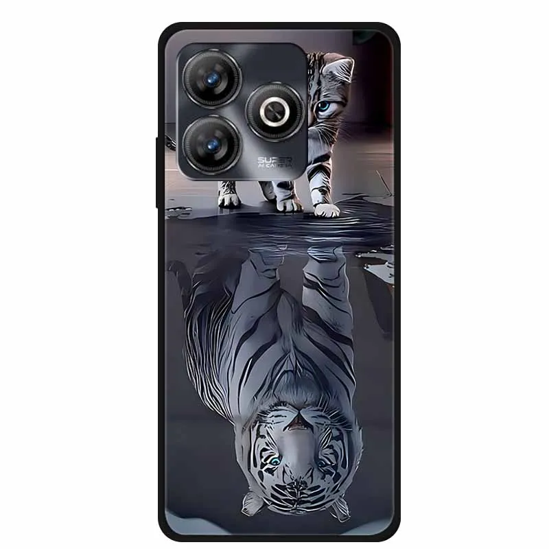 Fashion Painted Soft TPU Silicone Black Back Cover Case
