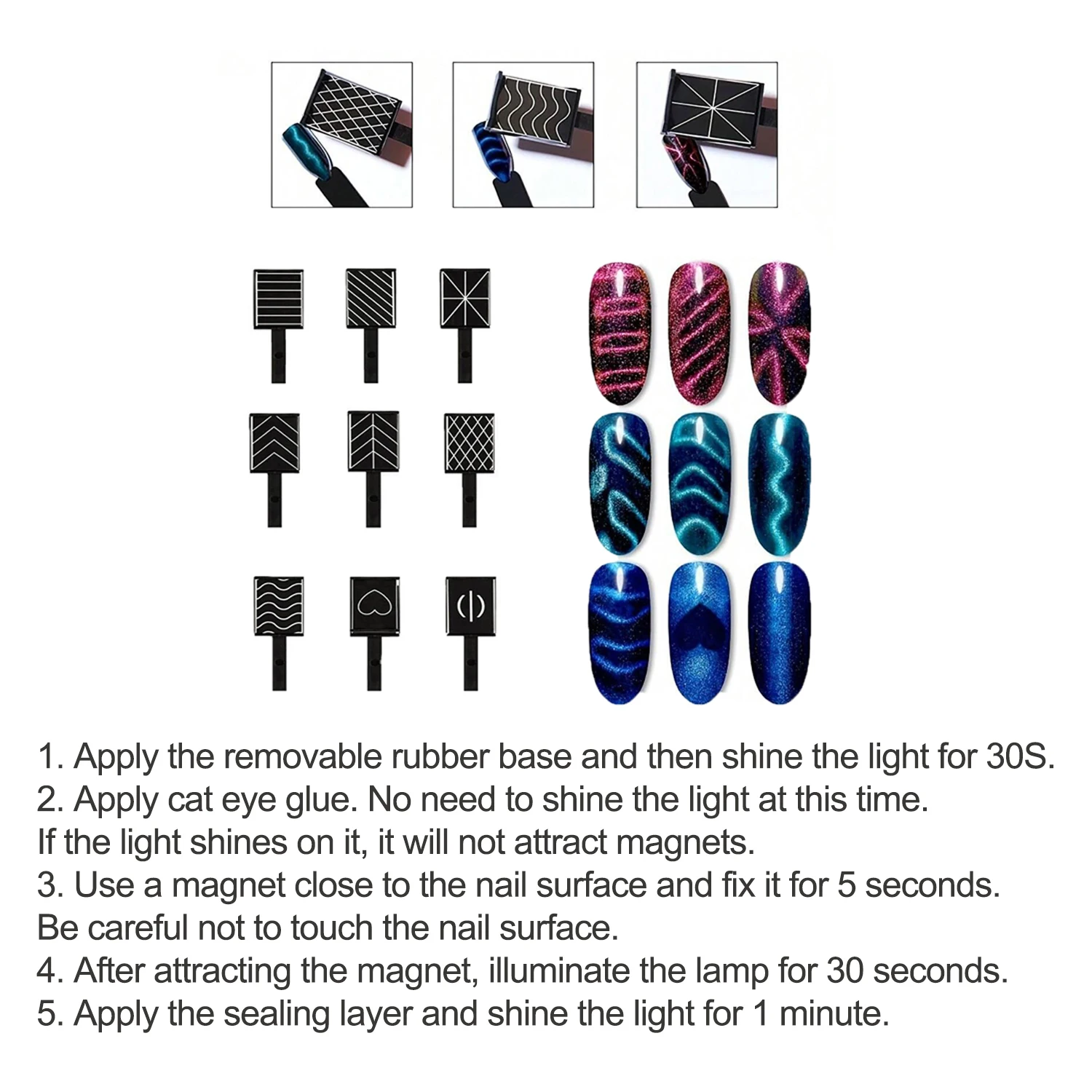 Magnetic nail art tools cat eye nail tool magnetic nail tools Multifunctional Nail Art Cat Eye DIY Magnet Tool 3D Magnetic Cat Eye Gel Polish Nail Design Magnet Accessories