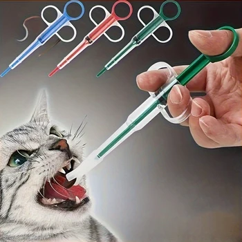 Dispenser per Pillole per Animali Domestici Adatto per Cani e Gatti, Siringa per Medicinali, Alimentatore Orale per Compresse, Semplice Erogatore di Pillole per Animali Domestici, Include 2 Opzioni di Punte Morbide