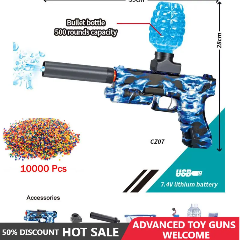 Hydrogel Glock Toy Guns Electric Splatter Ball Blasters Water Gel