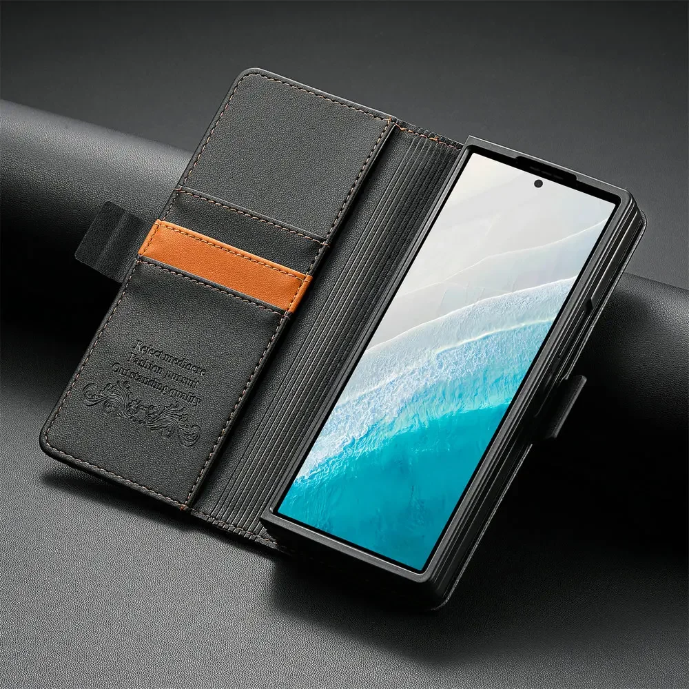 Luxuriöse Leder-Handyhülle für Samsung Galaxy Z Fold 8 Ultra 7 6 5 4 3 5G Fold7 Magnetische Flip-Buchhülle Business RFID-Geldbörsen-Cover – Detail 8