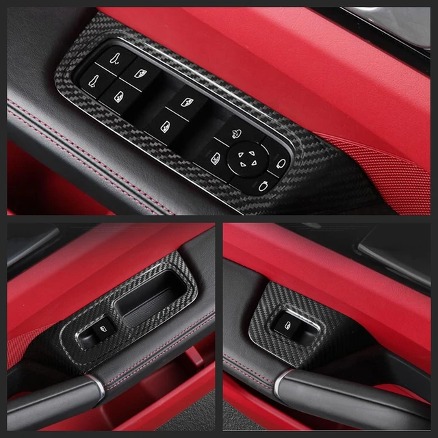 Real Red Carbon Fiber Interior Cover Trim Fit for Porsche Cayenne