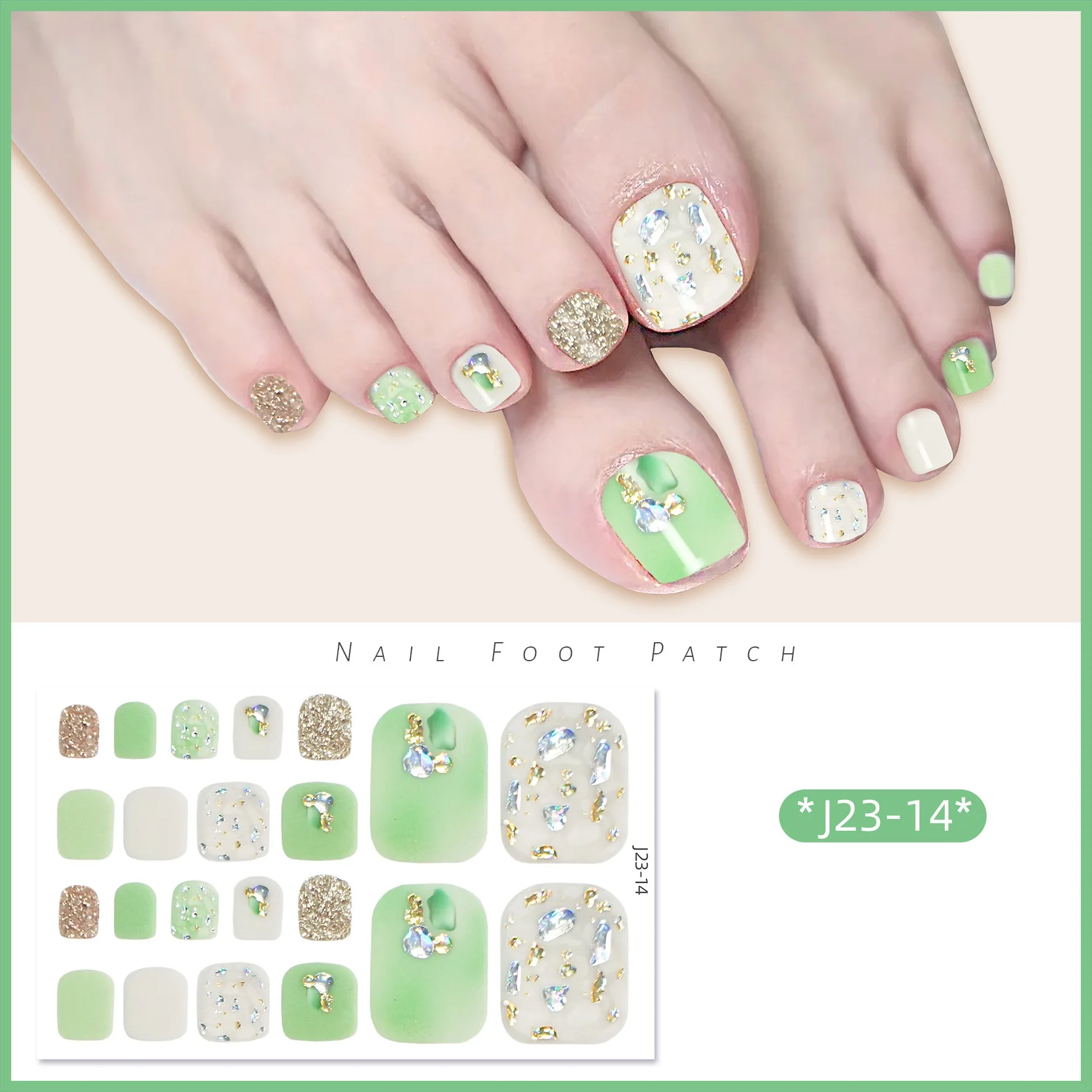 22Tips/Sheet Full Cover Gel Toenail Wraps-Semi-Cured Self-Adhesive Nail Stickers Non-Toxic Waterproof Nail Decals for Easy DIY
