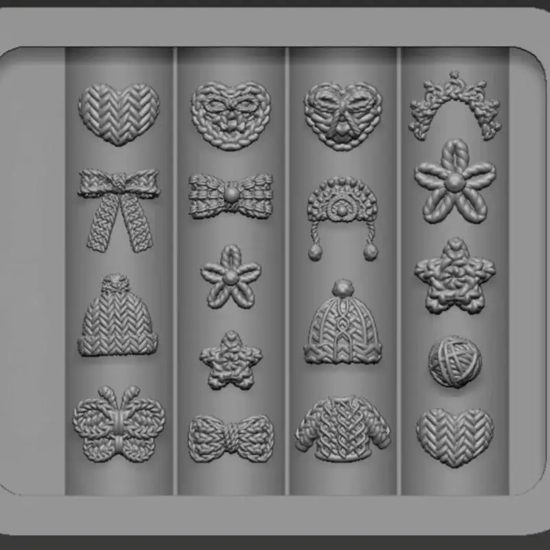 새로운 레트로 패턴 3D 실리콘 네일 금형 DIY 직조 스웨터 활 꽃 디자인 투명 네일 템플릿 네일 아트 장식