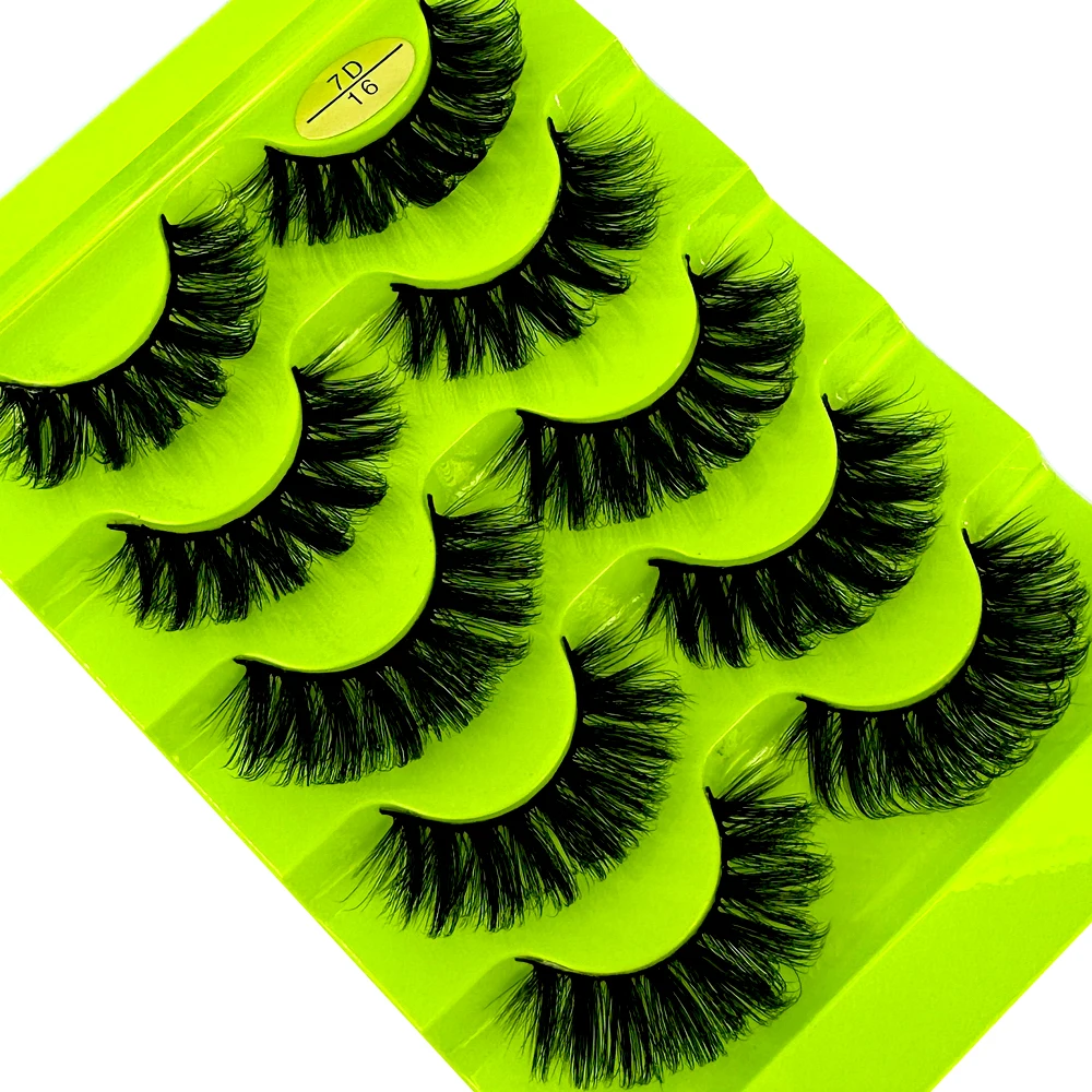 Katzenauge Wimpern 3d natürliche falsche Wimpern d locken flauschige weiche Kreuz 5 Paar Manga Wimpern wispy natürliche Wimpern verlängerung Make-up – Detail 37