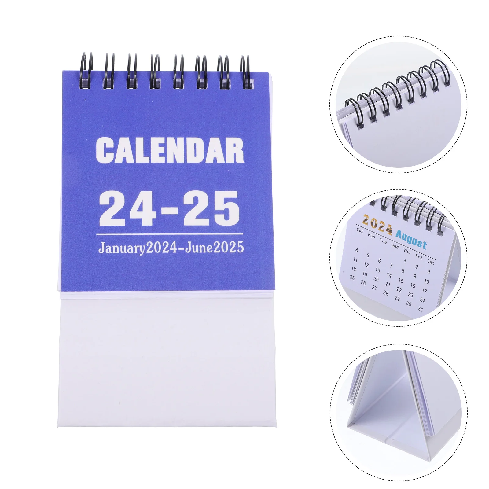 

2024 2025 Mini Calendar Desk Paper Calendar Standing Flipped Calendar Jan 2024 June 2025 Calendar Portable Tent Calendars Wire