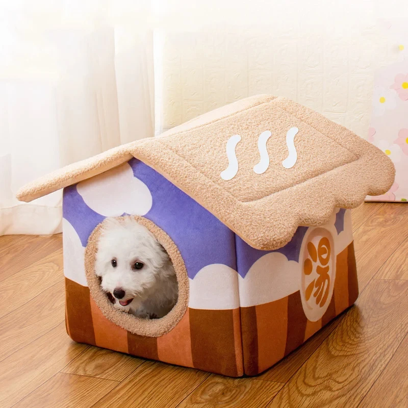 

Pet House Cat Bed Cozy Kennel Four Seasons Soft Cushion Nest Sleeping Cave Puppy Warm Sleeping Bag Nest Dog Accessories CW72