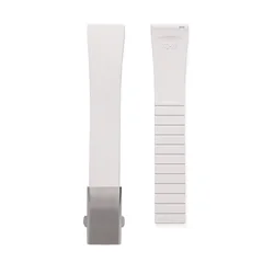 Universal Premium Fluororubber Watchband - Soft, Comfortable, and Waterproof for Diving (White - Buckle)