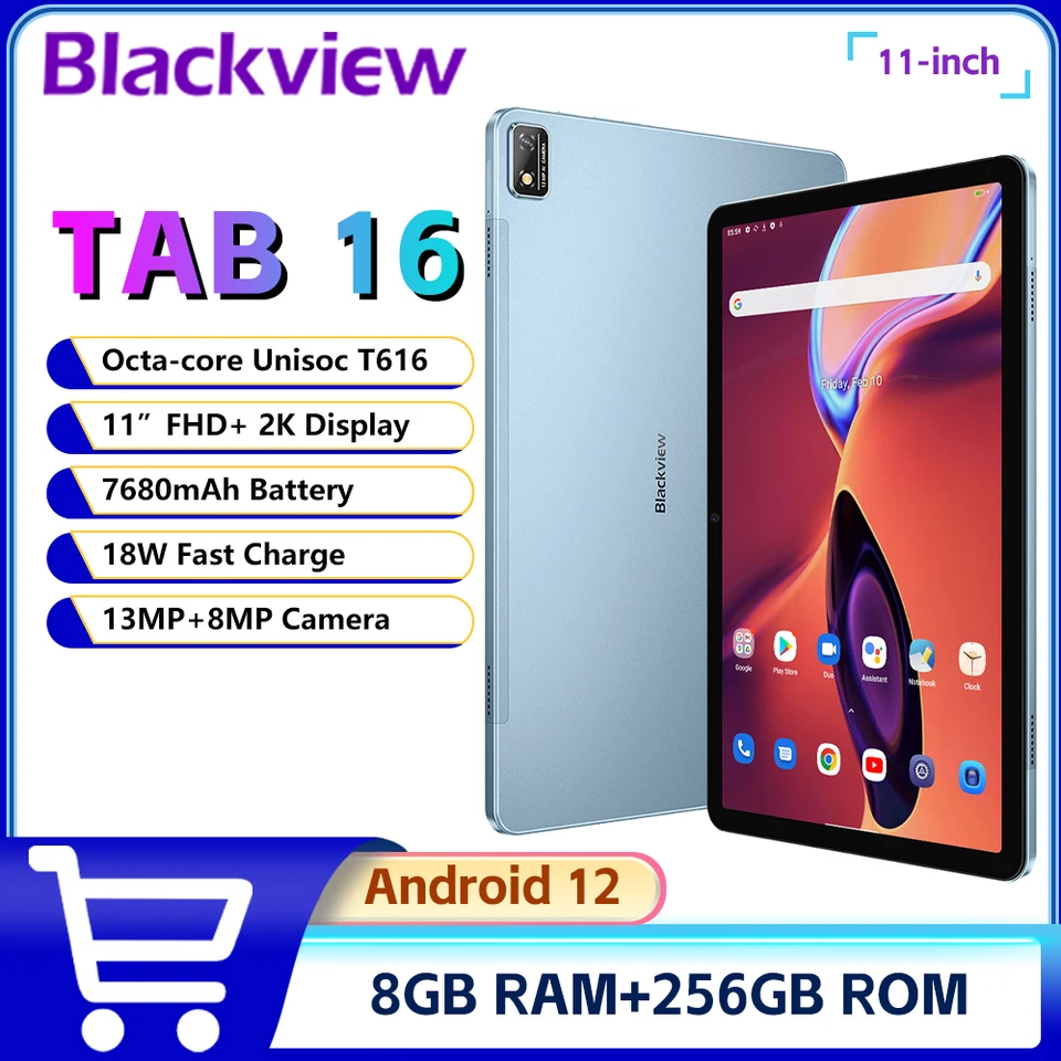 Blackview Tab 16 Tablet 8GB+256GB 11'' FHD+ 2K Display Pad