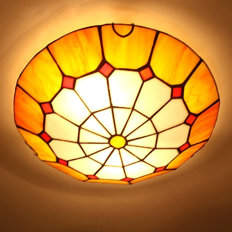 

Modern FashionCeiling Light Fixture European Colorful Drawing Glass Ceiling Lamp Home Deco Living Room E27 Lamps