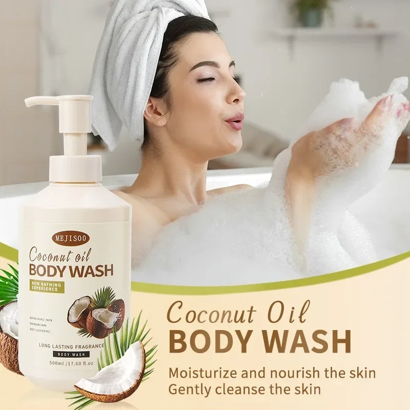 Long-Lasting Hydration and Soothing Shower Gel with Organic Coconut Oil for Dry Sensitive Skin Shea Butter Moisturizing Cleanser