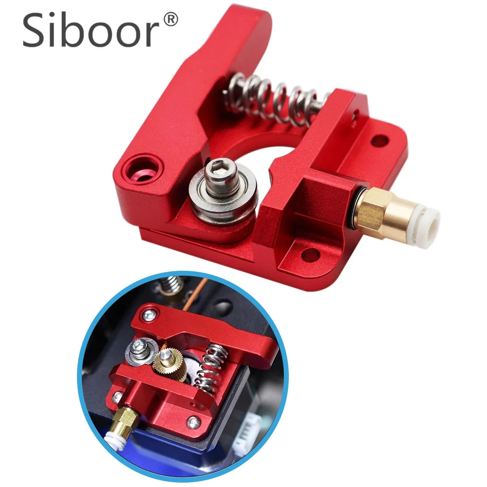 Siboor CR10 Pro Upgraded Dual Gear Extruder Double Pulleys Direct Aluminum Extruder for Ender 3/5 CR10S PRO 3D Printer Parts