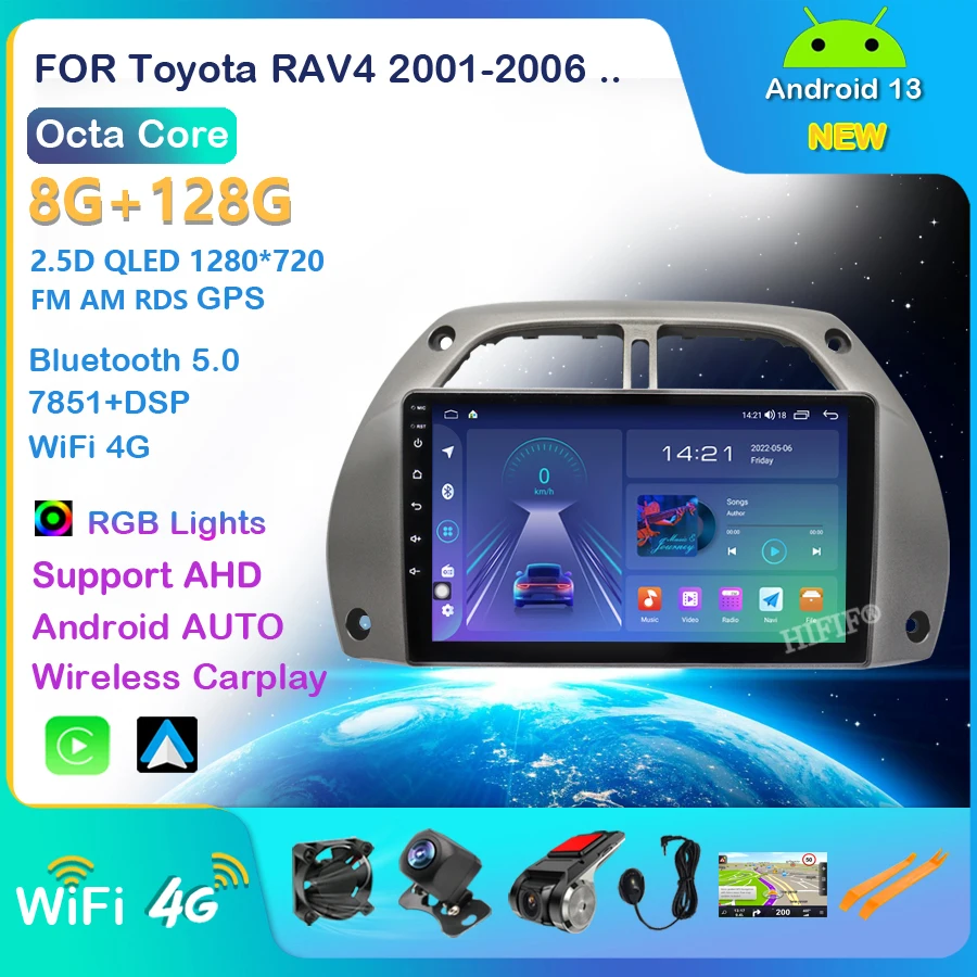 

Автомагнитола мультимедийный плеер для Toyota RAV4 2001-2006 Автомобильный Gps Carplay стереоприемник Android универсальный No 2 Din