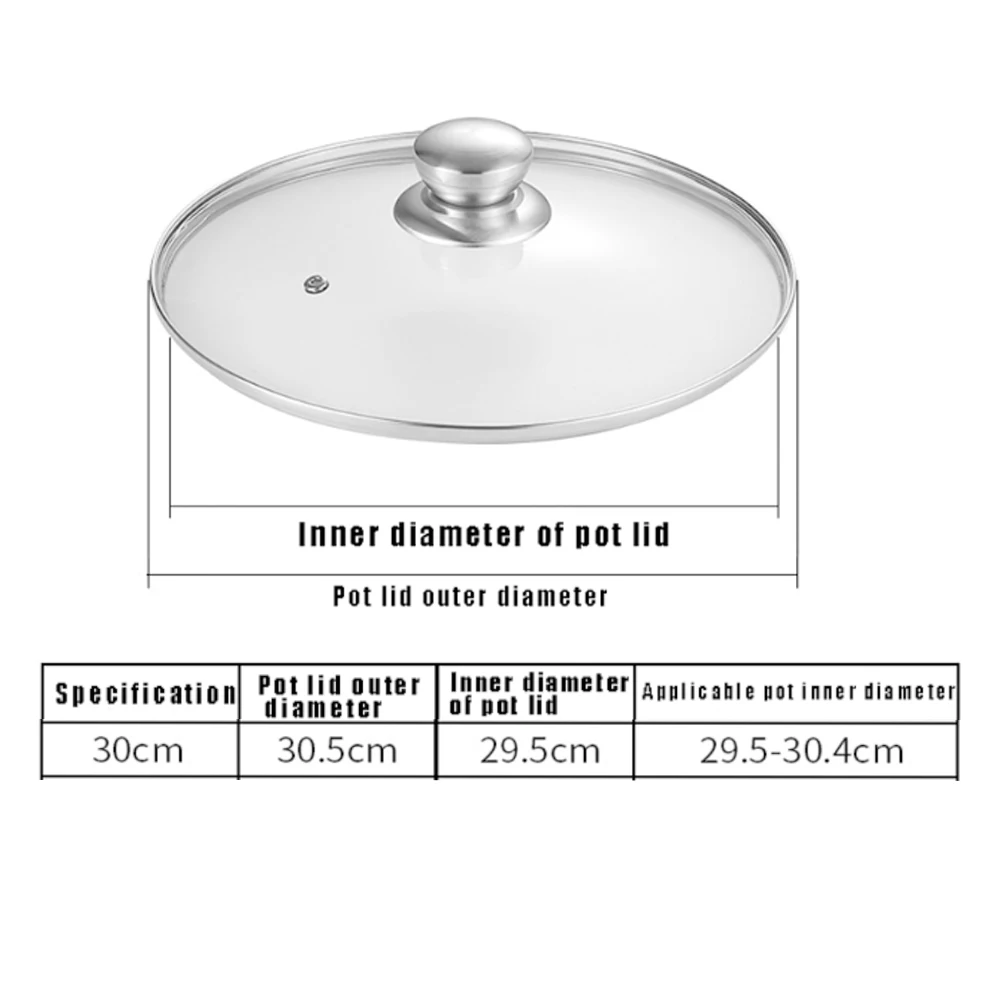Shatter-Proof Tempered Glass Pot Lid with Stainless Steel Rim for Versatile Home Cooking