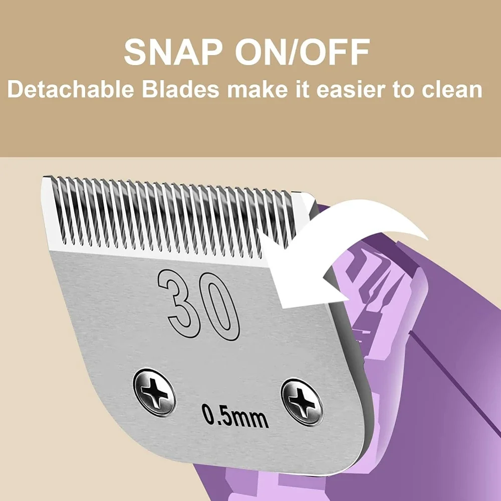 Size 30 Pet Dog Grooming Clipper Blade,Compatible with most Andis,Oster A5,Wahl KM clippers Cut Length 1/50 (0.5mm)