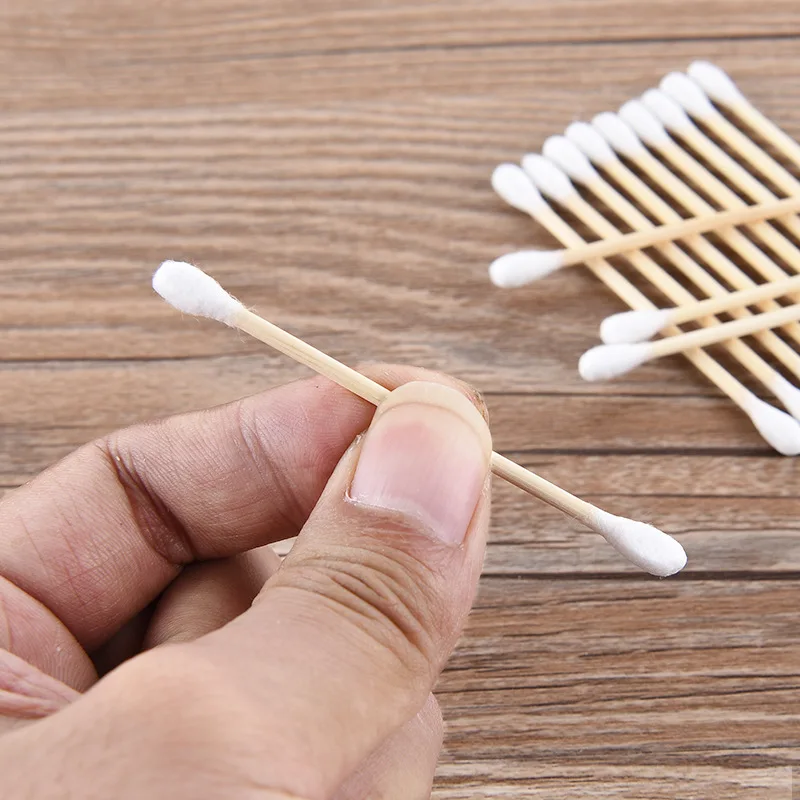 Double Head Cotton Swab Makeup Cotton Buds Household Makeup Removal Ear Digging Hygiene Cleaning Disposable Swabs 500Pcs