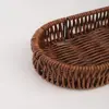 Fashion Plastic Imitation Rattan Storage Basket Universal Oval Picnic Basket Home Desk Decoration Faux Wicker Tray 3