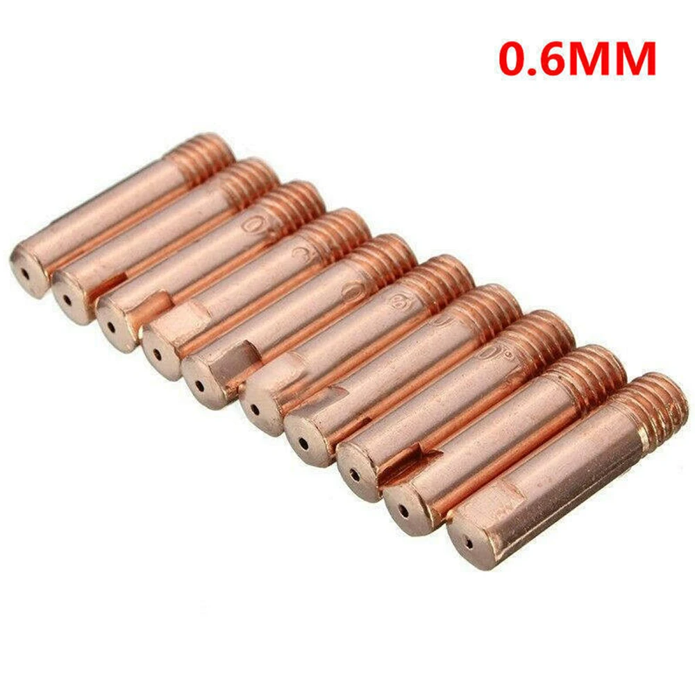 Welding Nozzle MB 15AK MIG Guns & Torches M6 Copper Gas Nozzle 10Pcs 25*5.8mm Contact Tip Copper Alloy Durable