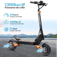 Trottinette électrique Maxturn X1 Ultra, moteur double 2600W de puissance maximale, batterie 48V 20.8Ah, conception à suspension intégrale, trottinette électrique avec NFC, pneus de 10 pouces 3