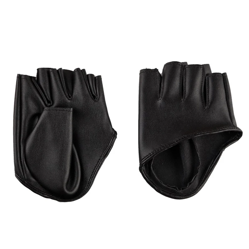 Pu Leather Fingerless Gloves For Goth Punk Rock Lolita Harajuku Stage Performance Party Women Cosplay