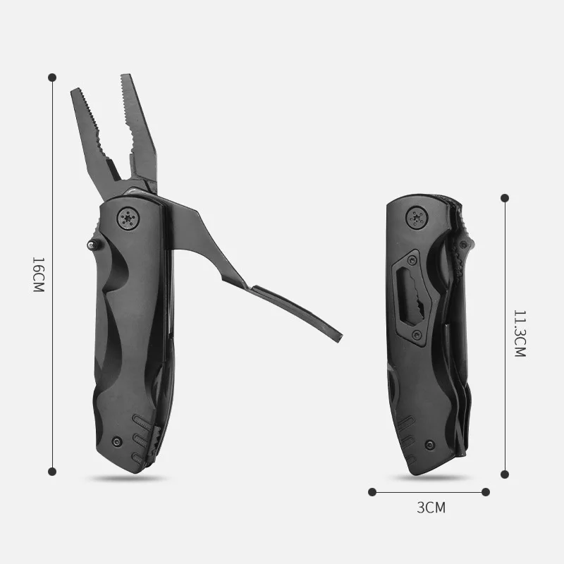 6.3" Serrated Blade Folding Knife Stainless Steel Fixed Blade And Aluminum Handle EDC 10 In1 Multi-Tool Portable Pocket Knife 3