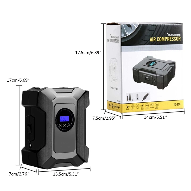 for Smart Air Inflator Car Tire Compressor Electric Portable 120W