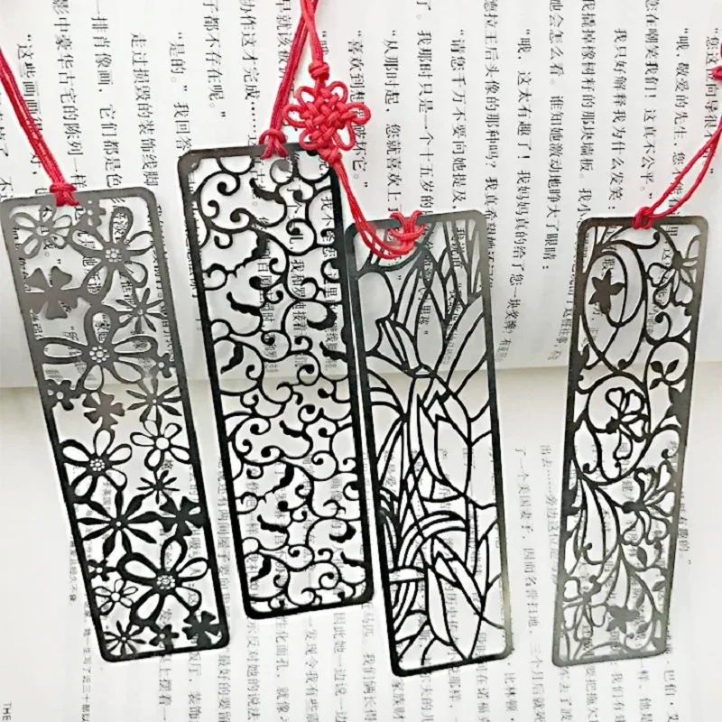 

4pcs/lot Chinese Classical Style Metal Bookmark Merlin Bamboo Chrysanthemum Plum Orchid Vintage Book Marks