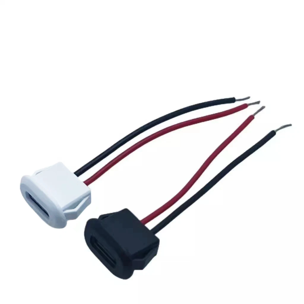 USB Type-C Fast Charging Connector Socket with Card Buckle, Female 2-Pin Port (5 or 10 Pack)