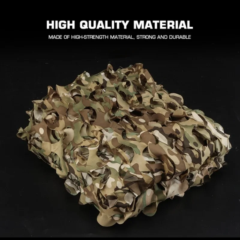 Outdoor Hunting Hidden Net 1.5 * 2m Mountain Camping Desert Tactical Hidden Camouflage Net Courtyard Shading Equipment Protect