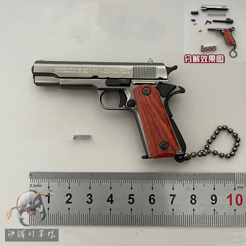 1:3 Gun Model With Wooden Handle Metal Pistol Toy Gun Disassembled Quality Collection Toy Birthday Gifts 1 3 gun model 1911 with wooden handle metal pistol toy gun disassembled quality collection toy birthday gifts