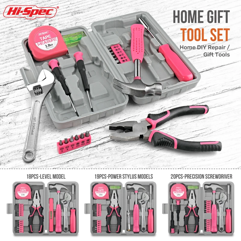 Hi-Spec 18/19/20PCs Pink DIY Tool Kit with Electric Pen & CR