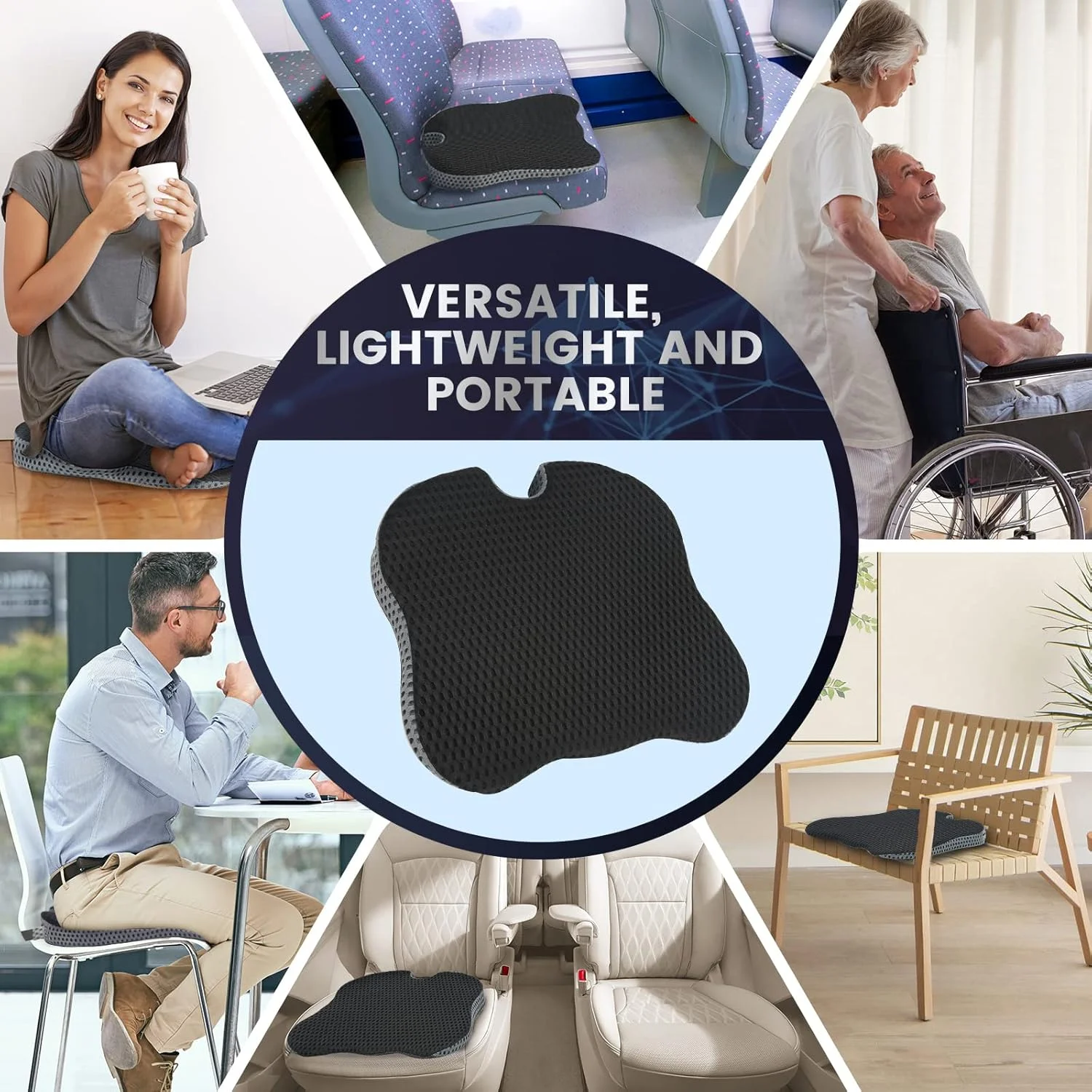 Cushion Non Slip Orthopedic Memory Foam Prostate Cushion for Tailbone Sciaticaback Pain Relief Comfort Chair Car Seat