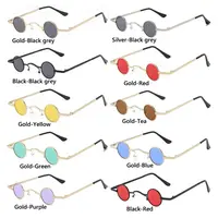 Small Round Rock Punk Sunglasses for Women Men Ultra Metal Frame Hip Hop Sun Glasses Candy Color Fashion Shades Driving Eyewear - Image 5