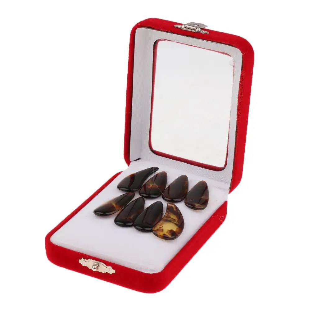 Premium Finger Picks Set for Chinese Zither Instrument with Storage Case-8 Pieces