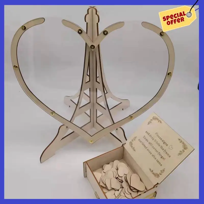 Wedding Guest Book Alternative Wedding Decor 3D Engraved Guestbook Guest Drop Box Welcome Card Decorations Durable , B
